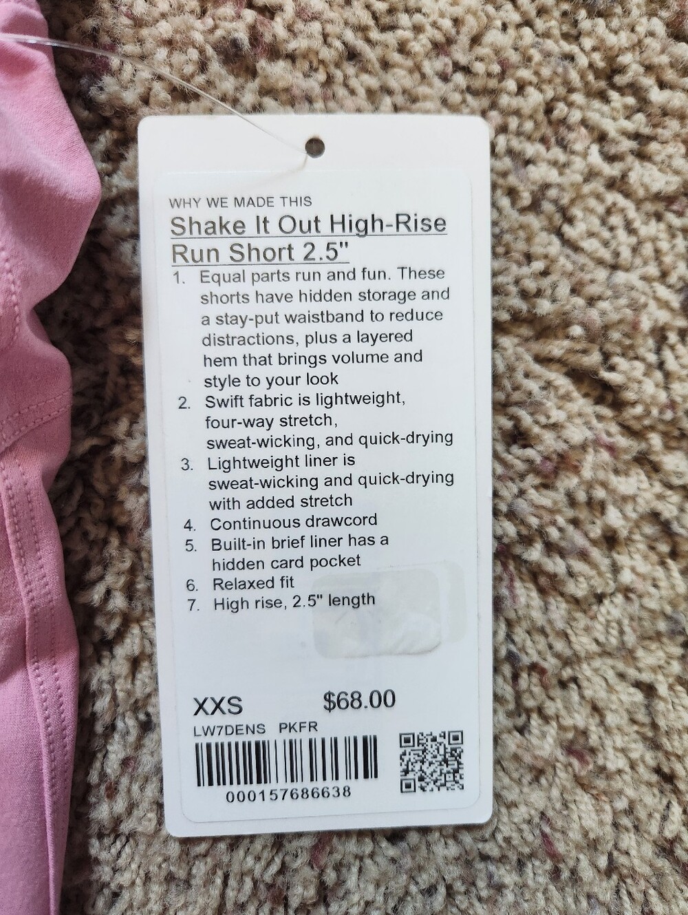 Lululemon Shake It Out Run Shorts 2.5" Pink Size XXS NWT - Picture 5 of 10